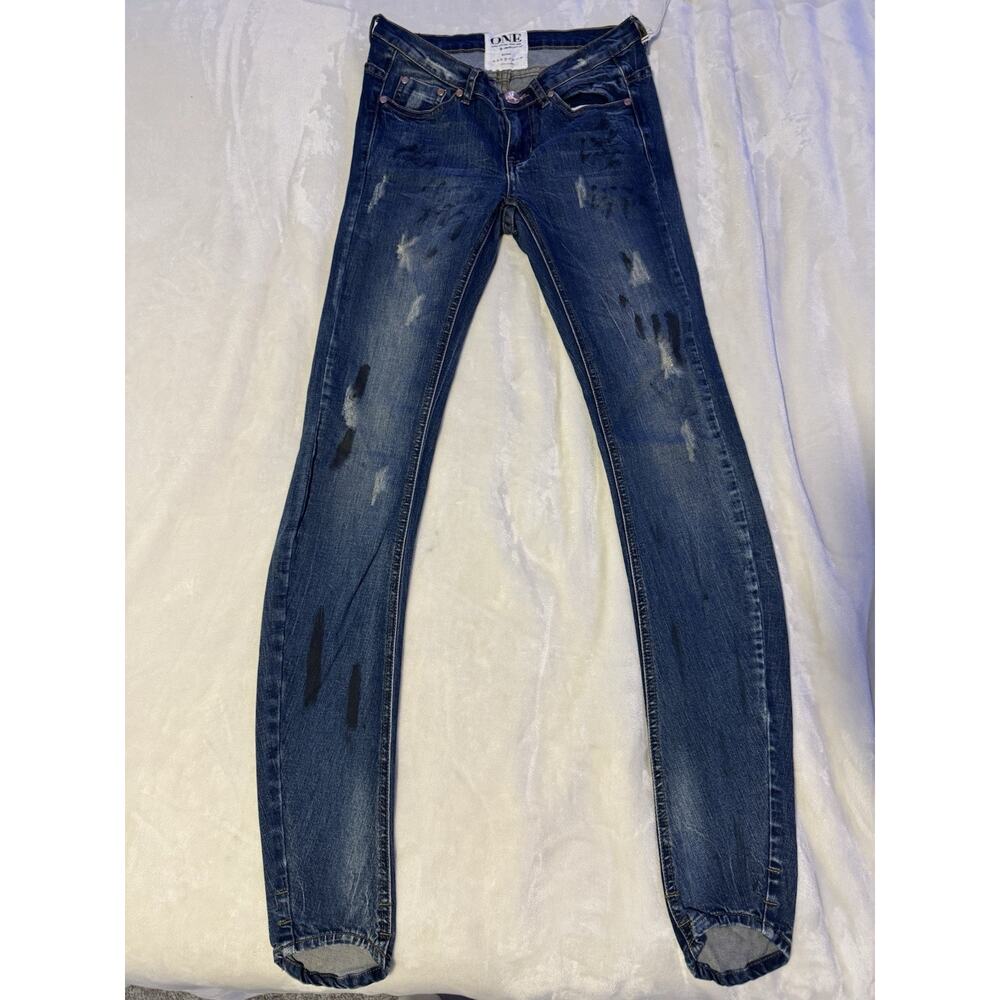 NWT Women’s One Teaspoon Marked Straight Leg Size 26 Denim Skinny Blue Join